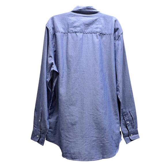 St John's Bay Men's Slim Fit Long Sleeve Chambray 100% Cotton Button Up Top SM - Picture 2 of 7